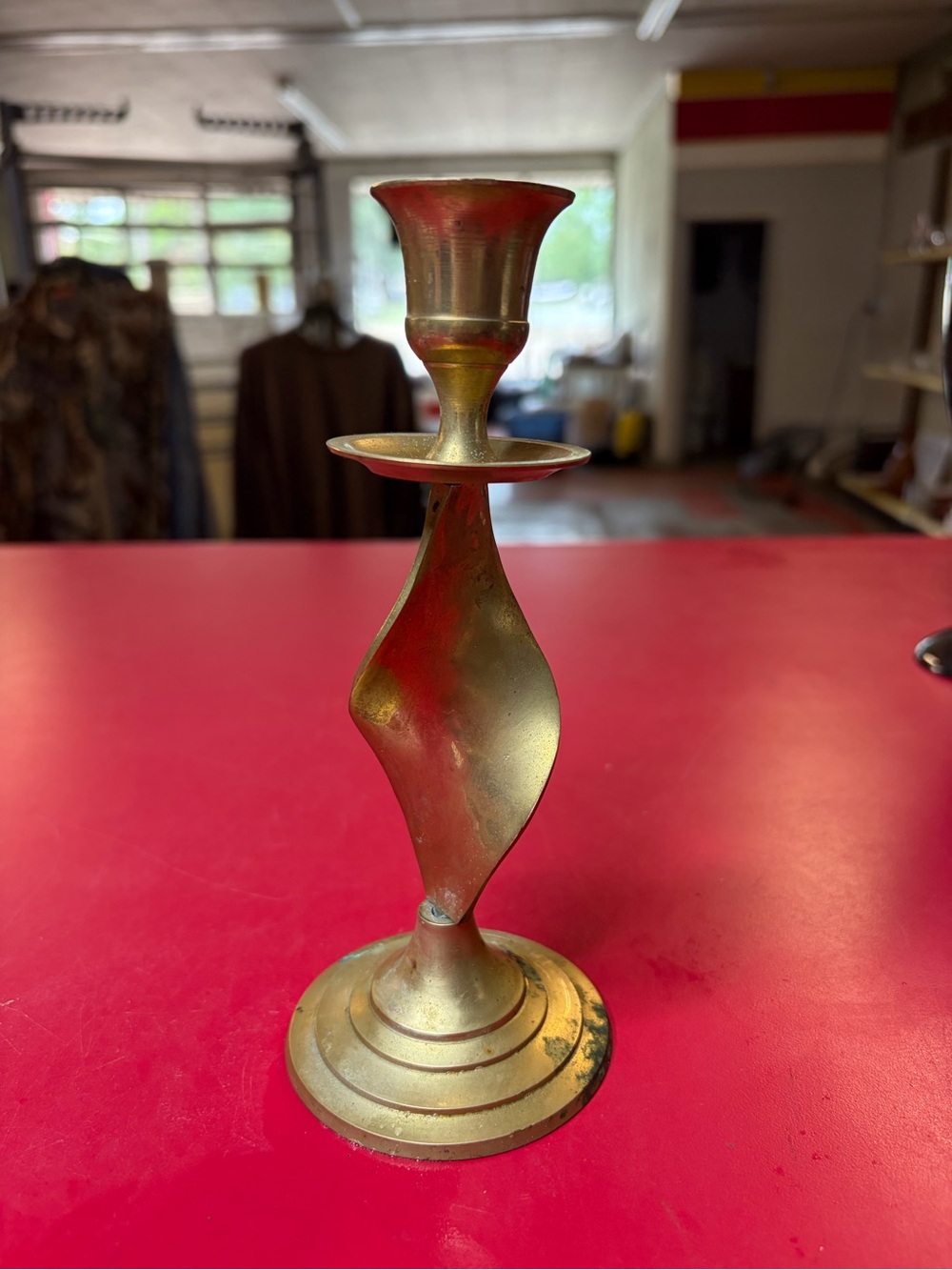 Brass Twist Candlestick Holder - Gold